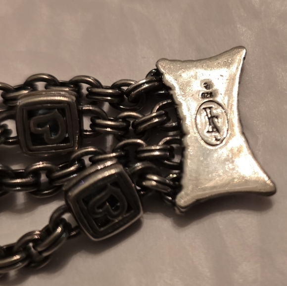 SCOTT KAY SS MULTI LINK BLUE TOPAZ BRACELET - Picture 8 of 9